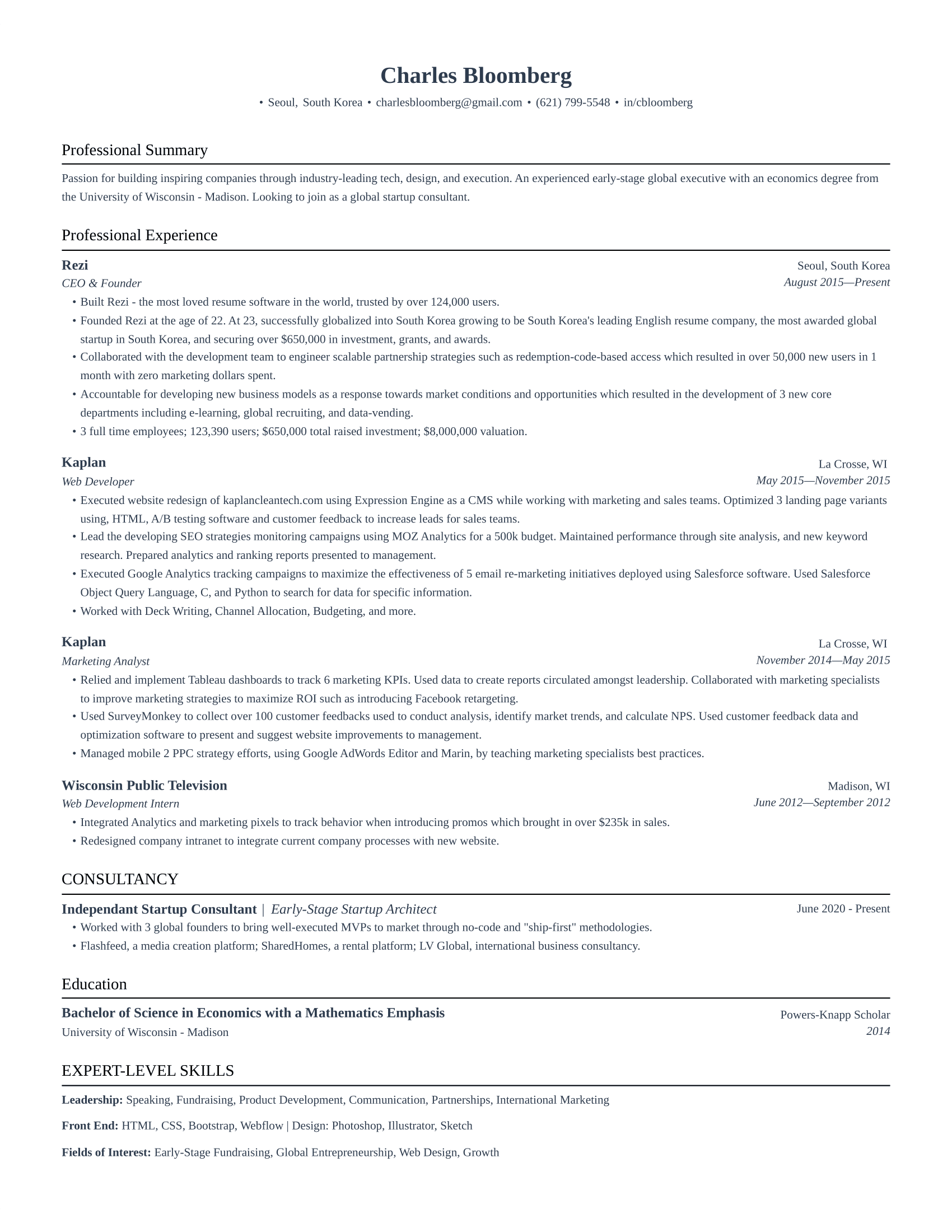 Jake's Resume resume template preview